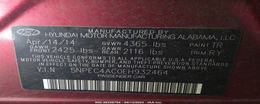 5NPEC4AC0EH932464 2014 HYUNDAI SONATA photo no. 9