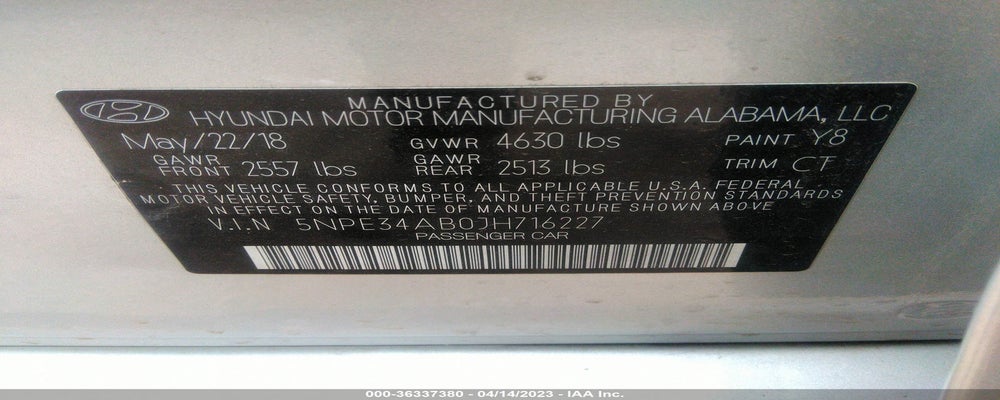 5NPE34AB0JH716227 2018 HYUNDAI SONATA photo no. 9