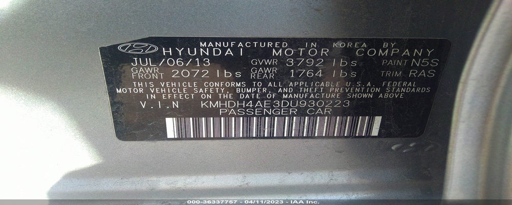 KMHDH4AE3DU930223 2013 HYUNDAI ELANTRA photo no. 9