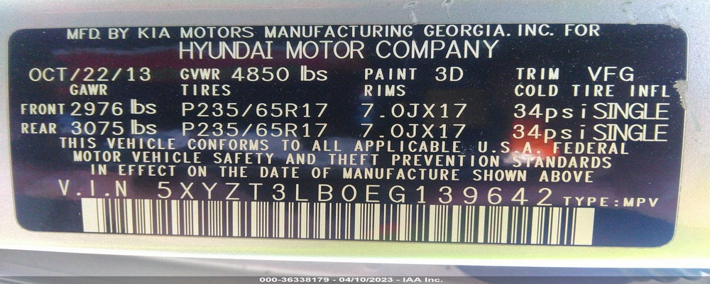 5XYZT3LB0EG139642 2014 HYUNDAI SANTA FE SPORT photo no. 9