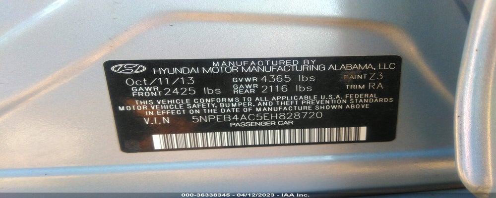 5NPEB4AC5EH828720 2014 HYUNDAI SONATA photo no. 9