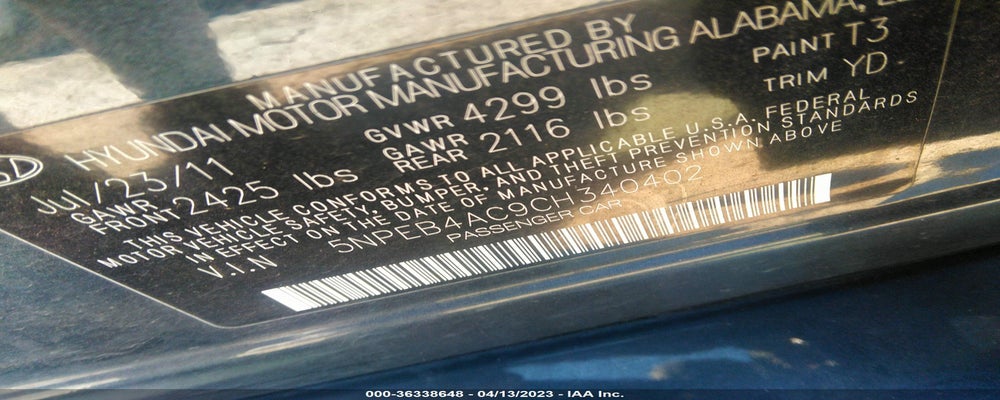 5NPEB4AC9CH340402 2012 HYUNDAI SONATA photo no. 9
