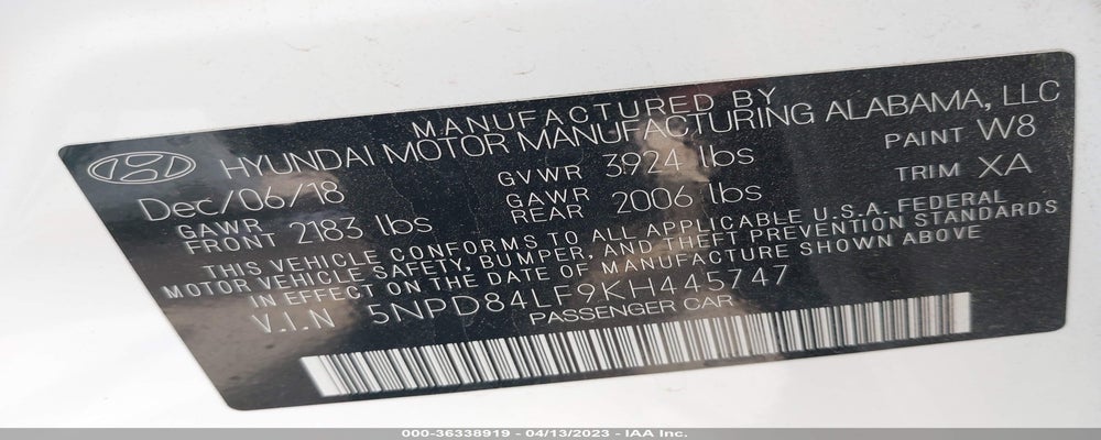 5NPD84LF9KH445747 2019 HYUNDAI ELANTRA photo no. 9