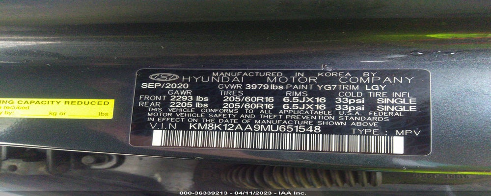KM8K12AA9MU651548 2021 HYUNDAI KONA photo no. 9