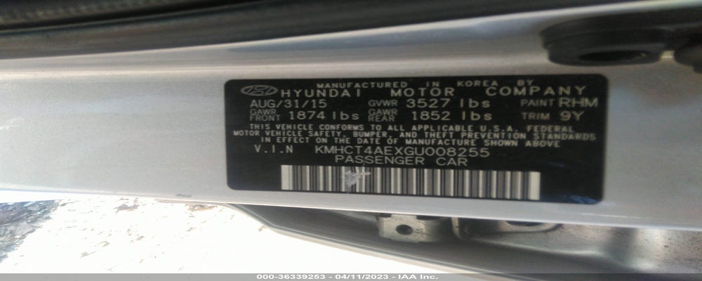 KMHCT4AEXGU008255 2016 HYUNDAI ACCENT photo no. 9