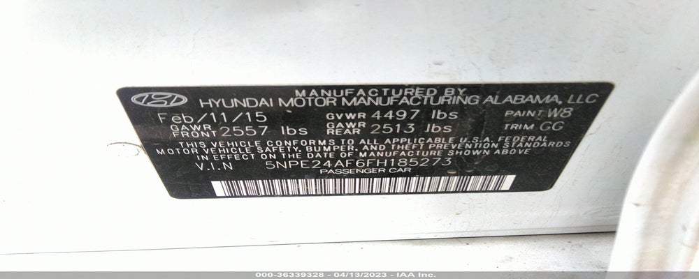 5NPE24AF6FH185273 2015 HYUNDAI SONATA photo no. 9