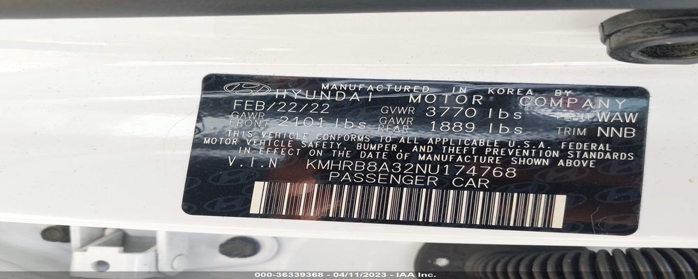 KMHRB8A32NU174768 2022 HYUNDAI VENUE photo no. 9