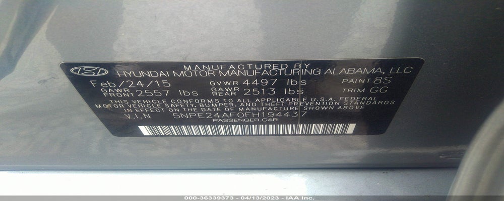5NPE24AF0FH194437 2015 HYUNDAI SONATA photo no. 9