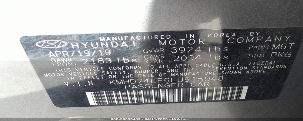 KMHD74LF6LU915948 2020 HYUNDAI ELANTRA photo no. 9