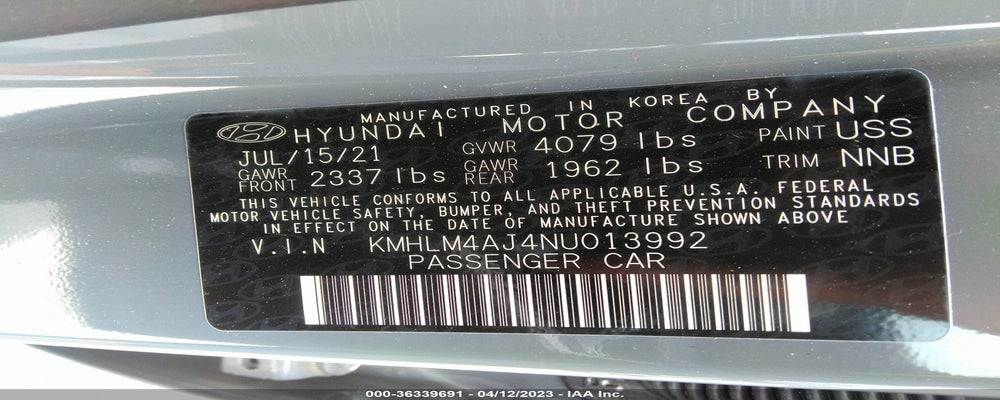 KMHLM4AJ4NU013992 2022 HYUNDAI ELANTRA photo no. 9