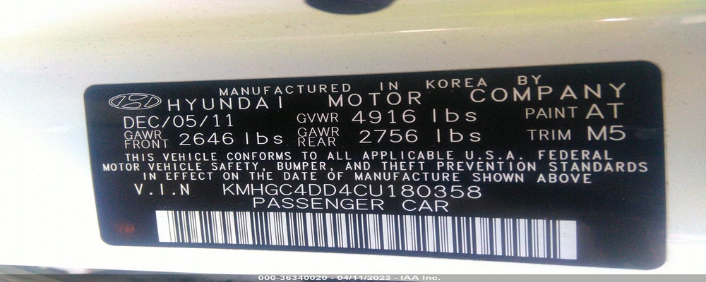 KMHGC4DD4CU180358 2012 HYUNDAI GENESIS photo no. 9