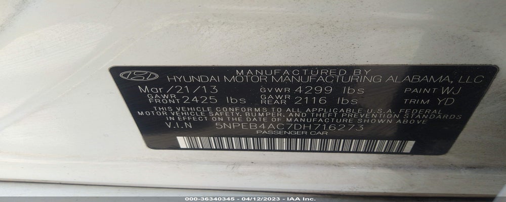 5NPEB4AC7DH716273 2013 HYUNDAI SONATA photo no. 9