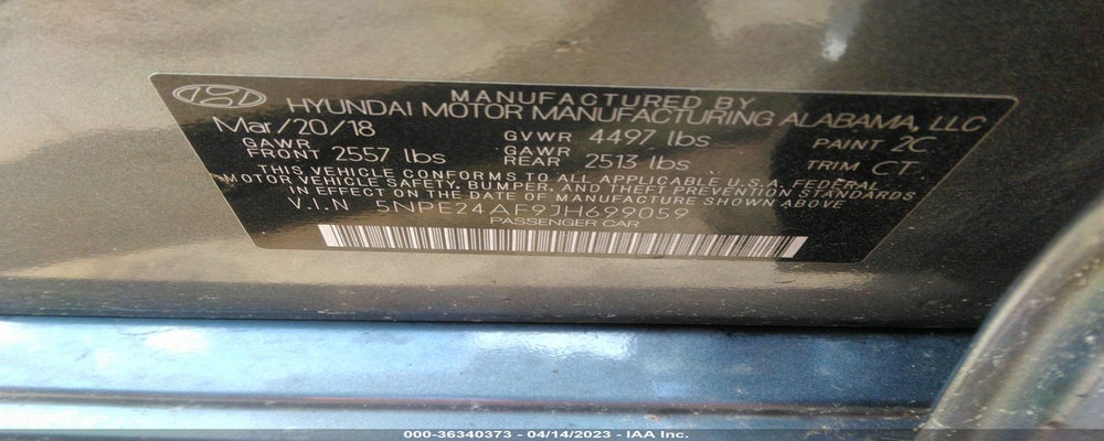5NPE24AF9JH699059 2018 HYUNDAI SONATA photo no. 9