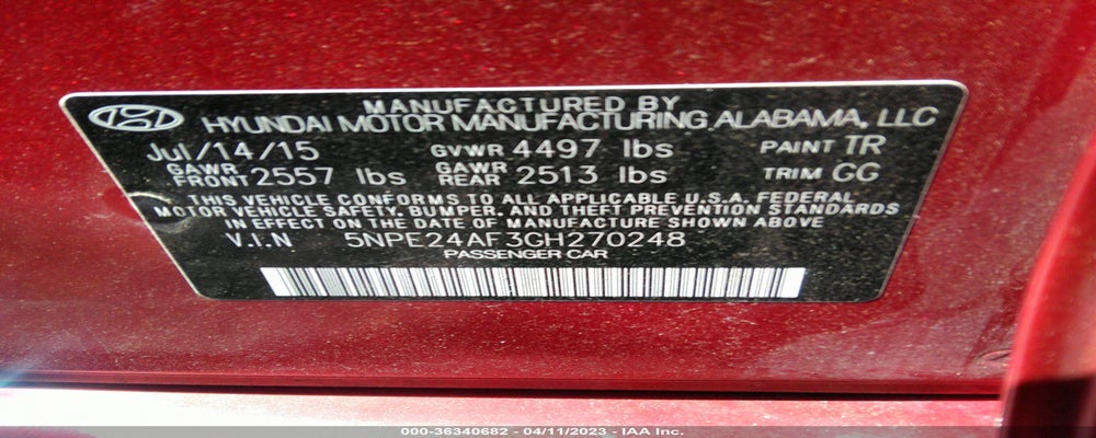 5NPE24AF3GH270248 2016 HYUNDAI SONATA photo no. 9