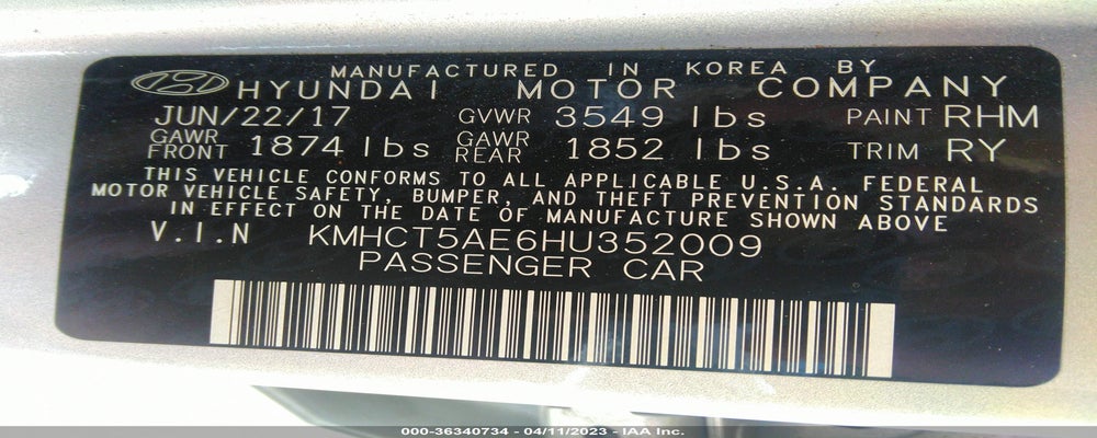 KMHCT5AE6HU352009 2017 HYUNDAI ACCENT photo no. 9