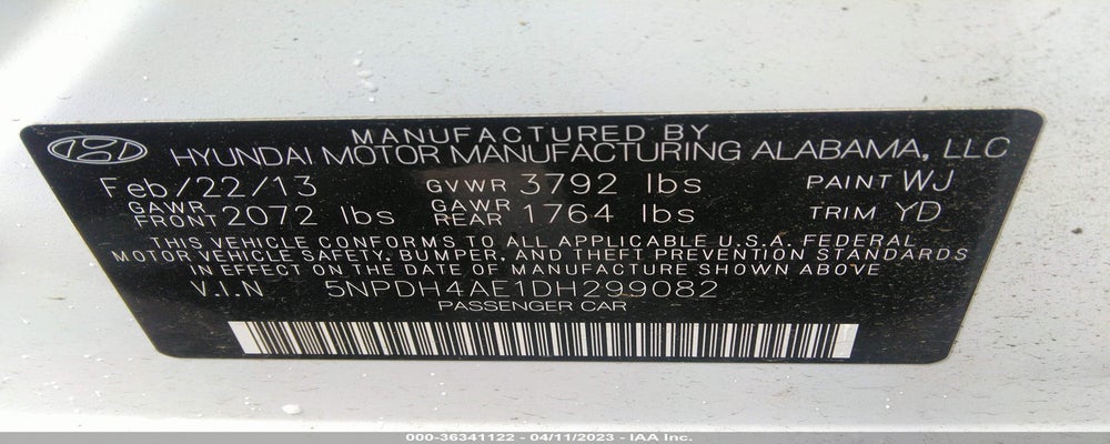 5NPDH4AE1DH299082 2013 HYUNDAI ELANTRA photo no. 9