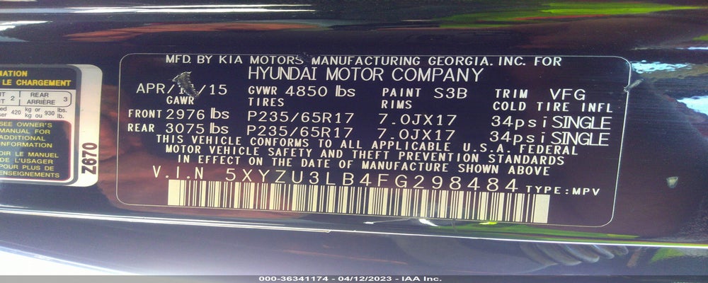 5XYZU3LB4FG298484 2015 HYUNDAI SANTA FE SPORT photo no. 9