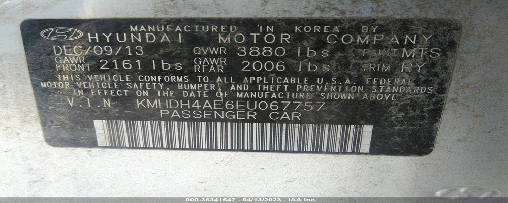 KMHDH4AE6EU067757 2014 HYUNDAI ELANTRA photo no. 9
