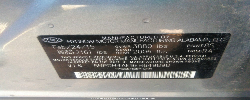 5NPDH4AE9FH649898 2015 HYUNDAI ELANTRA photo no. 9