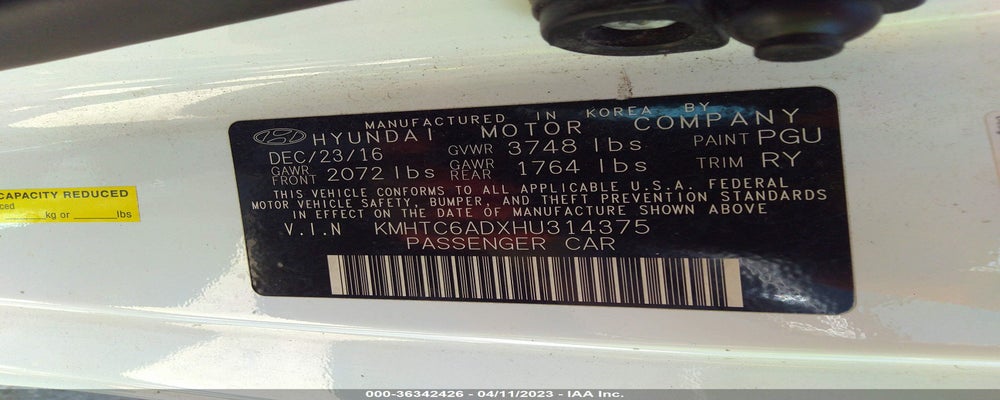 KMHTC6ADXHU314375 2017 HYUNDAI VELOSTER photo no. 9