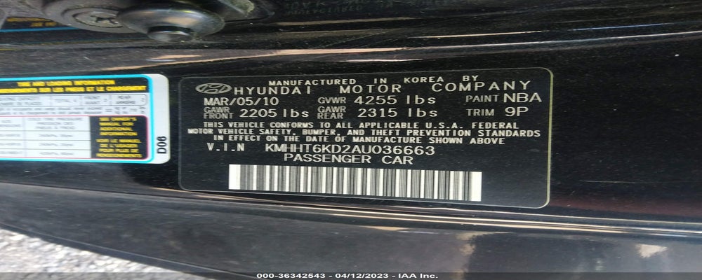 KMHHT6KD2AU036663 2010 HYUNDAI GENESIS COUPE photo no. 9