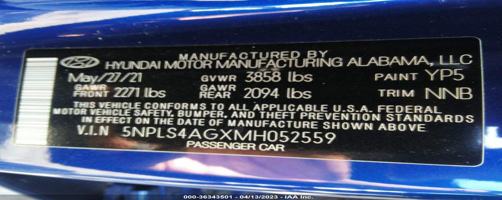 5NPLS4AGXMH052559 2021 HYUNDAI ELANTRA photo no. 9