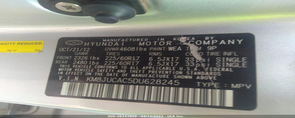 KM8JUCAC5DU628245 2013 HYUNDAI TUCSON photo no. 9