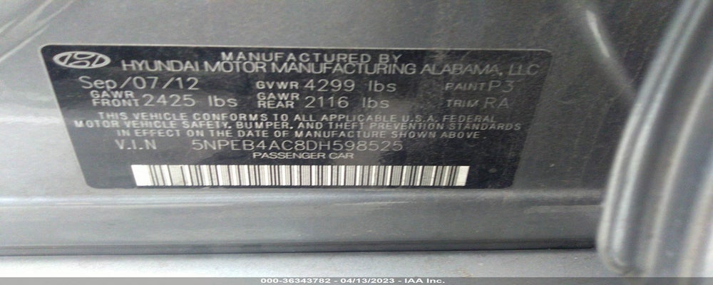 5NPEB4AC8DH598525 2013 HYUNDAI SONATA photo no. 9