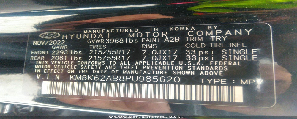 KM8K62AB8PU985620 2023 HYUNDAI KONA photo no. 9