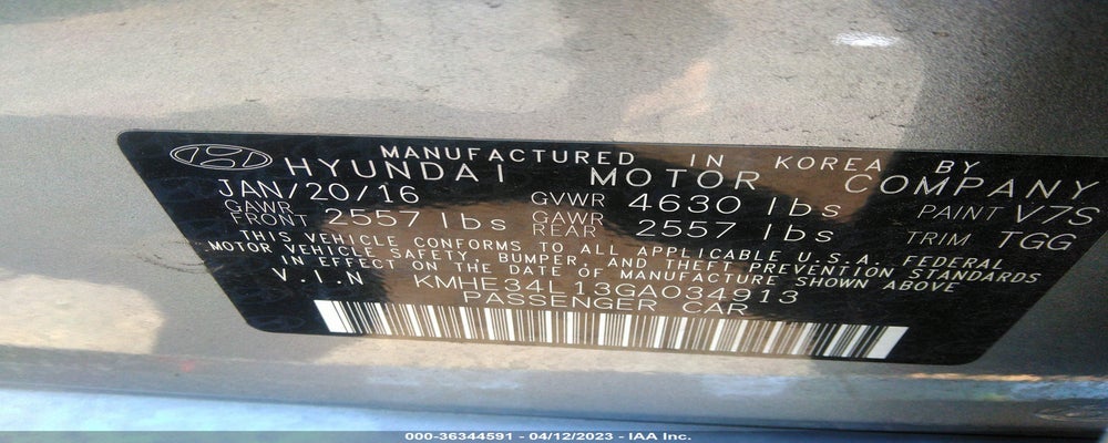 KMHE34L13GA034913 2016 HYUNDAI SONATA HYBRID photo no. 9