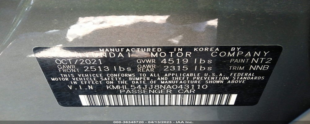 KMHL54JJ8NA043110 2022 HYUNDAI SONATA HYBRID photo no. 9