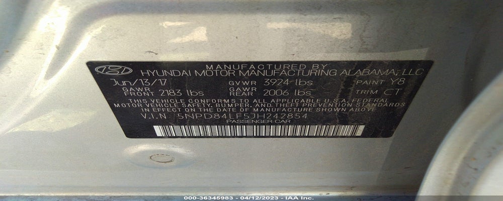 5NPD84LF5JH242854 2018 HYUNDAI ELANTRA photo no. 9