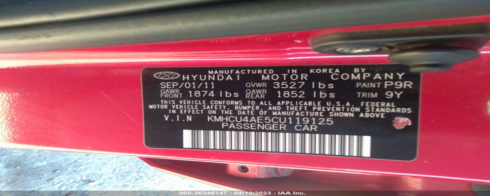 KMHCU4AE5CU119125 2012 HYUNDAI ACCENT photo no. 9