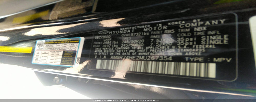 KM8R74HE2MU267354 2021 HYUNDAI PALISADE photo no. 9