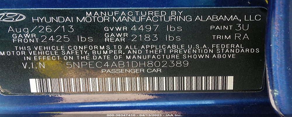 5NPEC4AB1DH802389 2013 HYUNDAI SONATA photo no. 9
