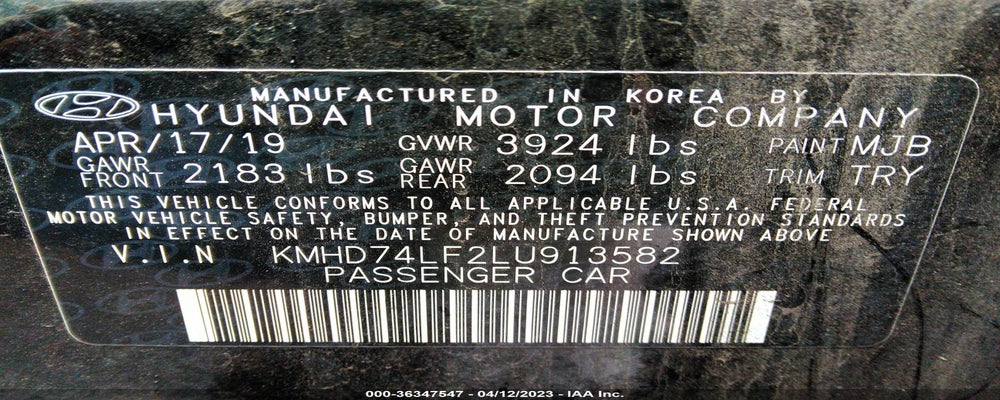 KMHD74LF2LU913582 2020 HYUNDAI ELANTRA photo no. 9