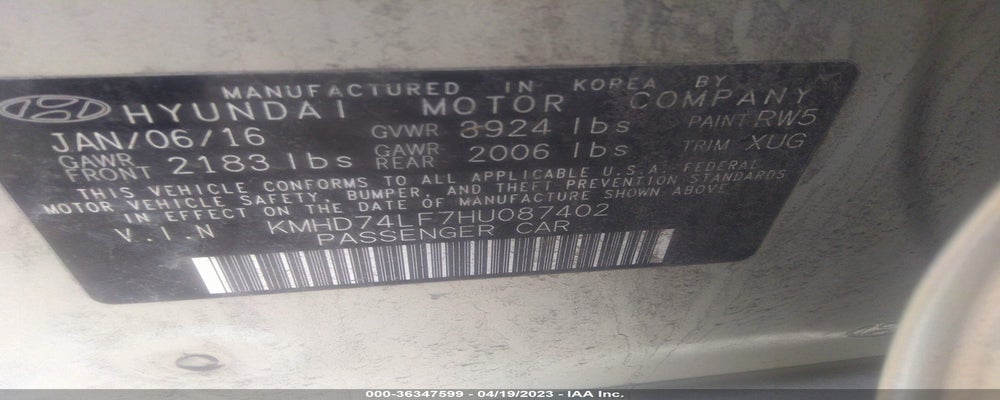 KMHD74LF7HU087402 2017 HYUNDAI ELANTRA photo no. 9