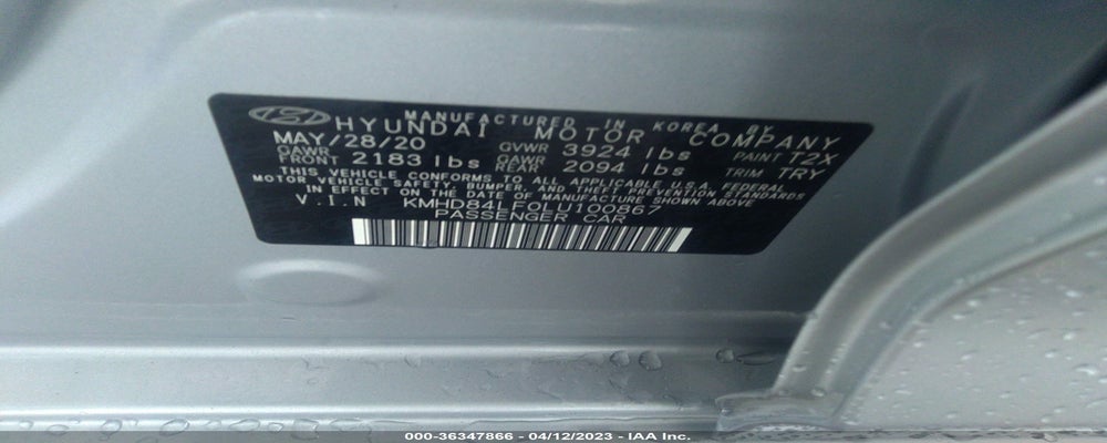 KMHD84LF0LU100867 2020 HYUNDAI ELANTRA photo no. 9