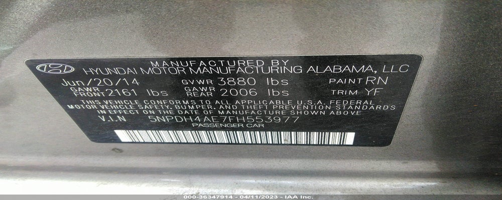 5NPDH4AE7FH553977 2015 HYUNDAI ELANTRA photo no. 9