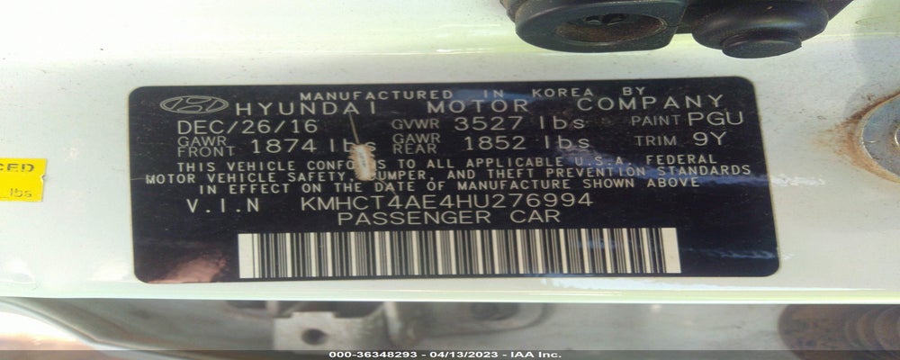 KMHCT4AE4HU276994 2017 HYUNDAI ACCENT photo no. 9