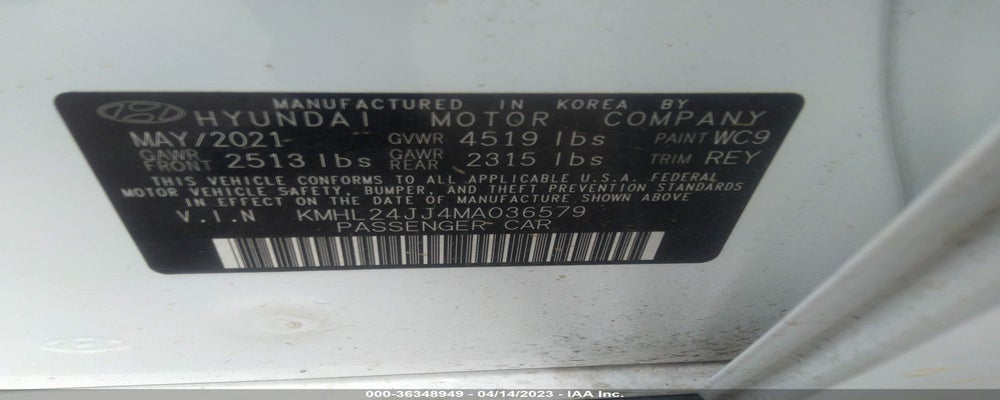 KMHL24JJ4MA036579 2021 HYUNDAI SONATA HYBRID photo no. 9