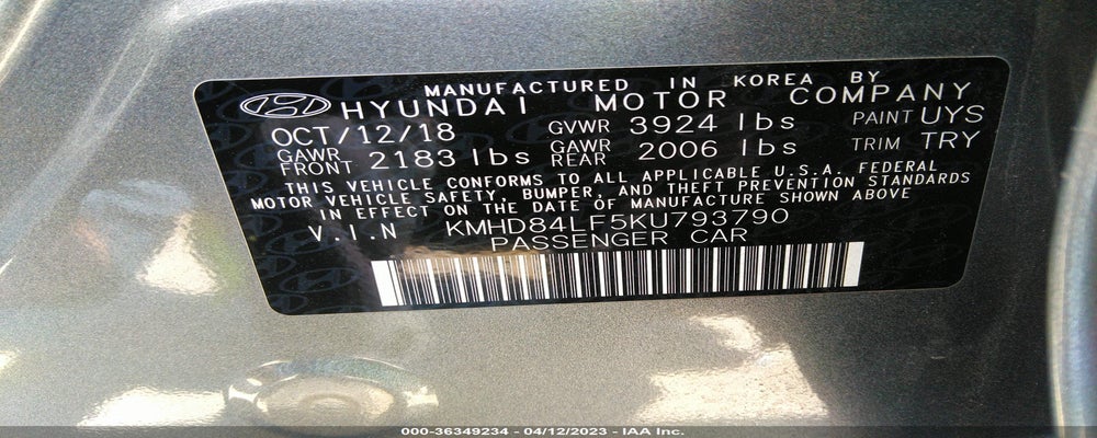 KMHD84LF5KU793790 2019 HYUNDAI ELANTRA photo no. 9