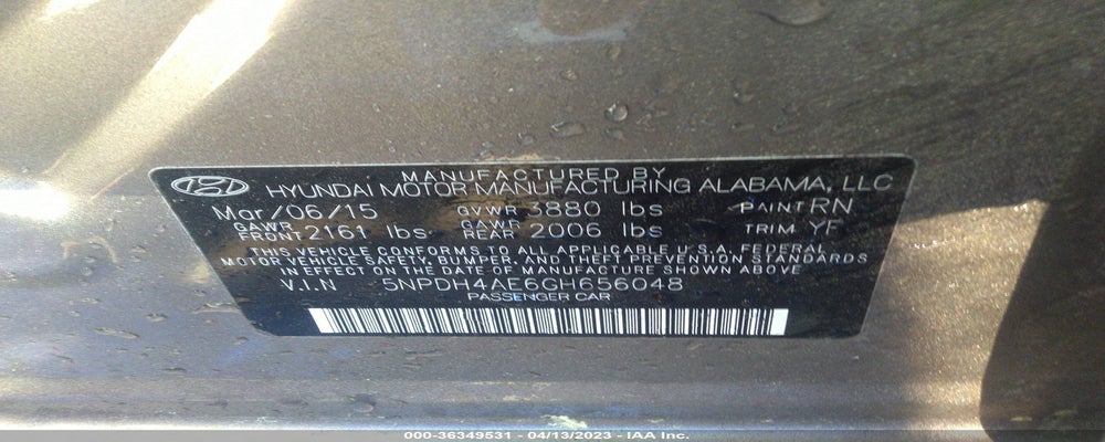5NPDH4AE6GH656048 2016 HYUNDAI ELANTRA photo no. 9