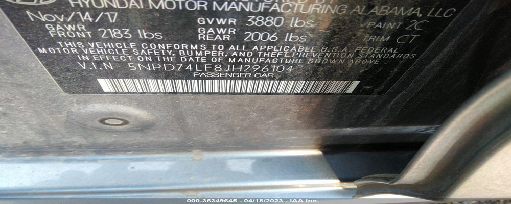 5NPD74LF8JH296104 2018 HYUNDAI ELANTRA photo no. 9