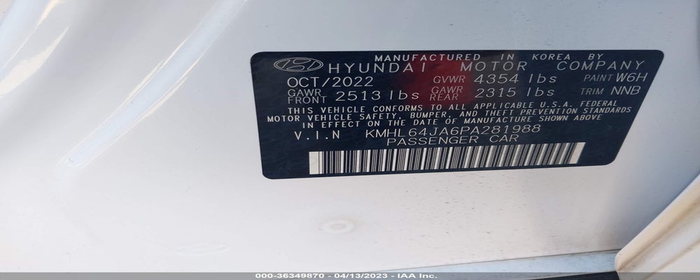 KMHL64JA6PA281988 2023 HYUNDAI SONATA photo no. 9