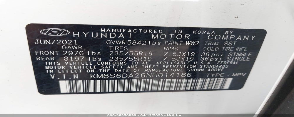 KM8S6DA26NU014186 2022 HYUNDAI SANTA FE PLUG-IN HYBRID photo no. 9