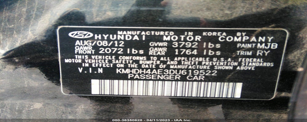 KMHDH4AE3DU619522 2013 HYUNDAI ELANTRA photo no. 9