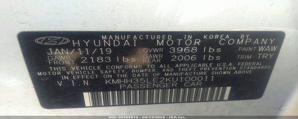 KMHH35LE2KU100011 2019 HYUNDAI ELANTRA GT photo no. 9