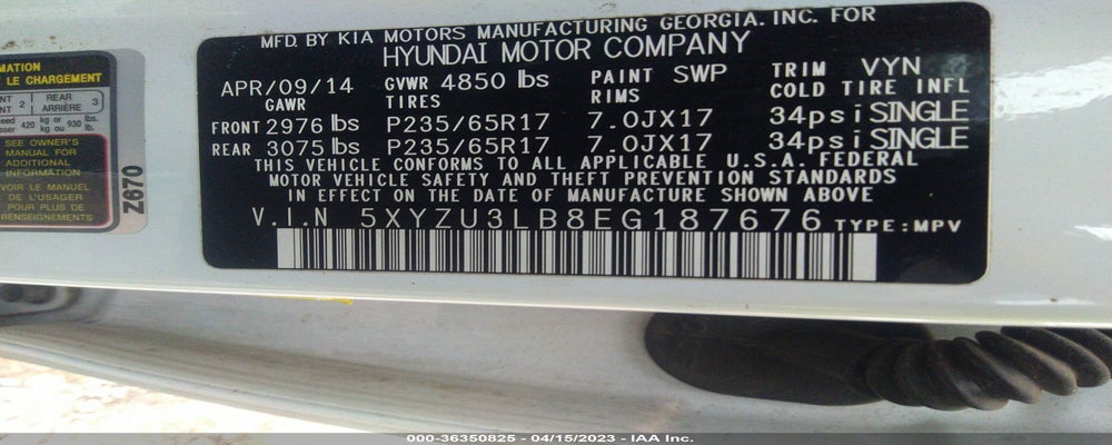 5XYZU3LB8EG187676 2014 HYUNDAI SANTA FE SPORT photo no. 9
