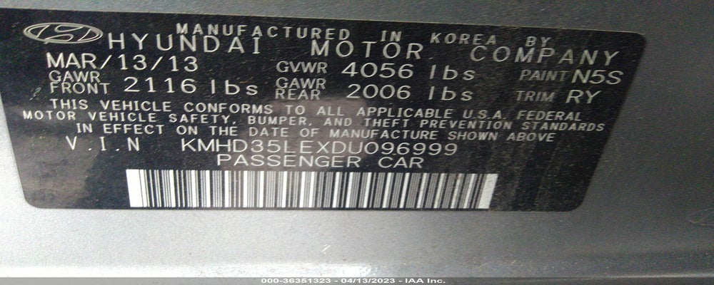 KMHD35LEXDU096999 2013 HYUNDAI ELANTRA GT photo no. 9